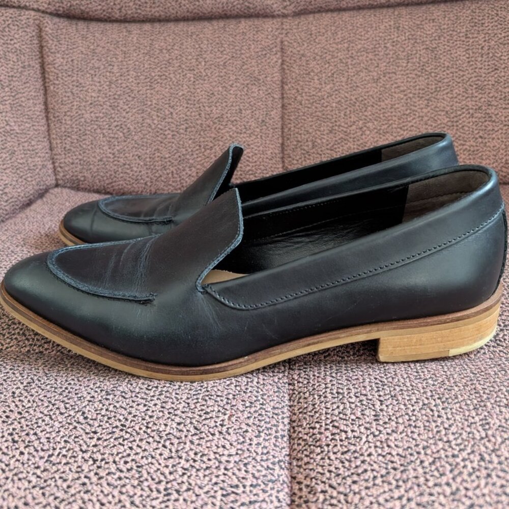 Everlane Black Leather Modern Loafer Size 8.5 Made in Italy